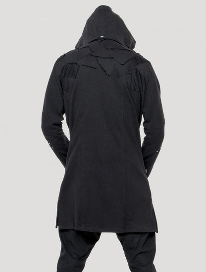 OKESA Hood Long Coat In Black