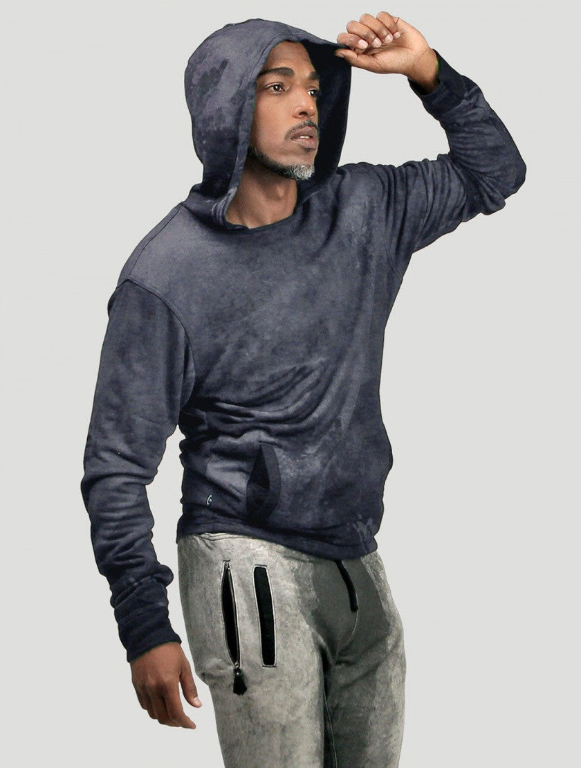 BRUSH UNISEX Hood Jumper In Black/Charcoal
