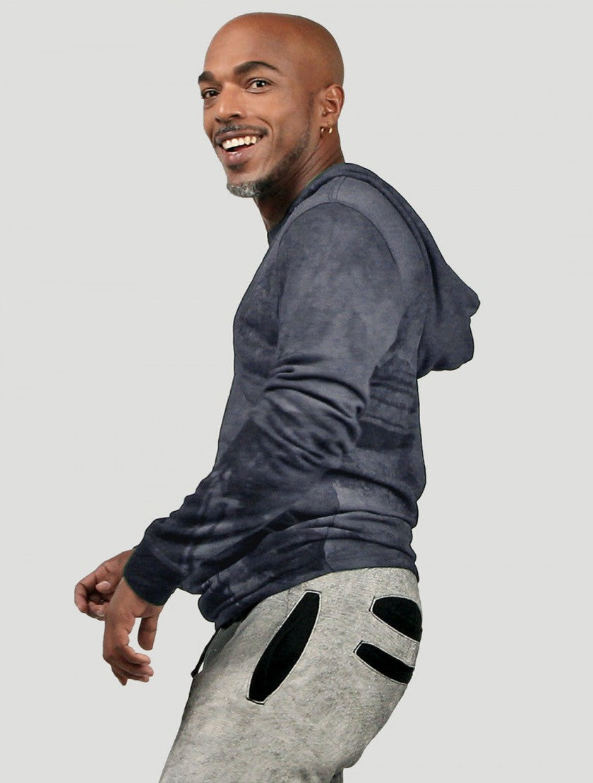 BRUSH UNISEX Hood Jumper In Black/Charcoal