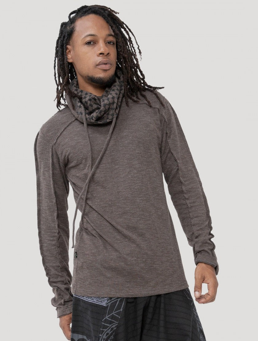 KAFIYA Hooded Sweater In Charocal
