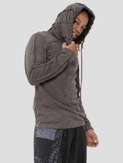 KAFIYA Hooded Sweater In Charocal