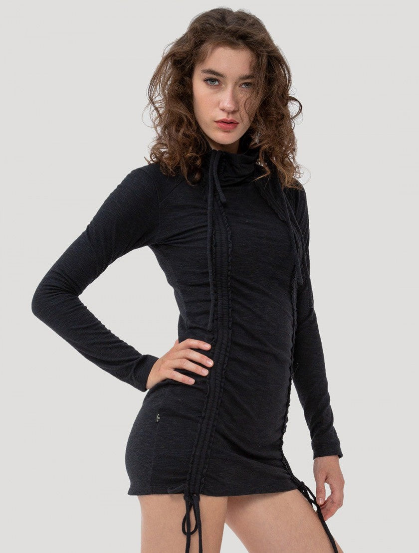 KEMAR Long Sleeves Mini Dress In Black