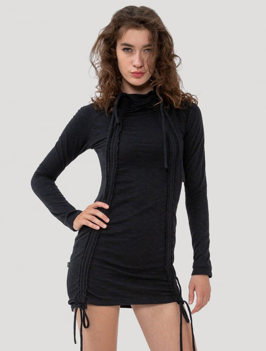 KEMAR Long Sleeves Mini Dress In Black