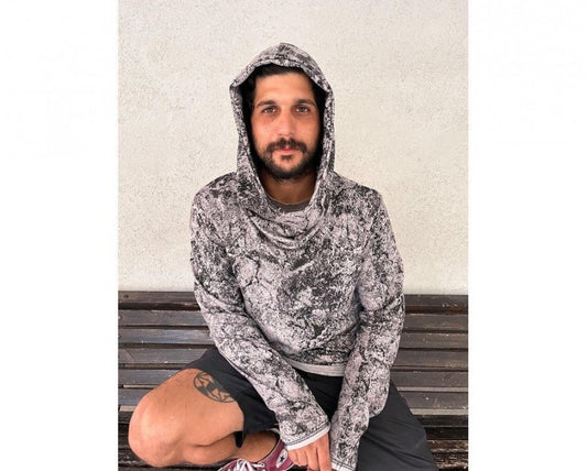 LUNE Long Sleeve Hooded Sand Texture