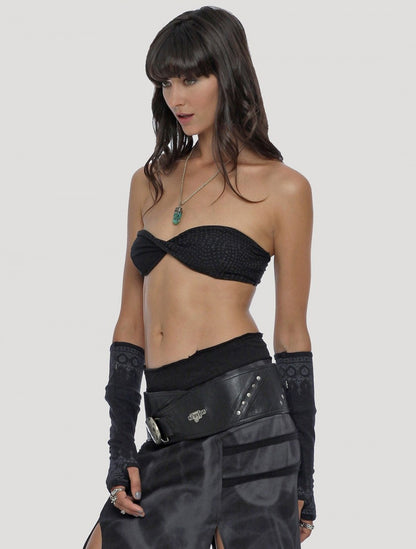 OFF Twisted Boob Tube top In Black