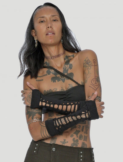 BRAIDED Gloves In Black