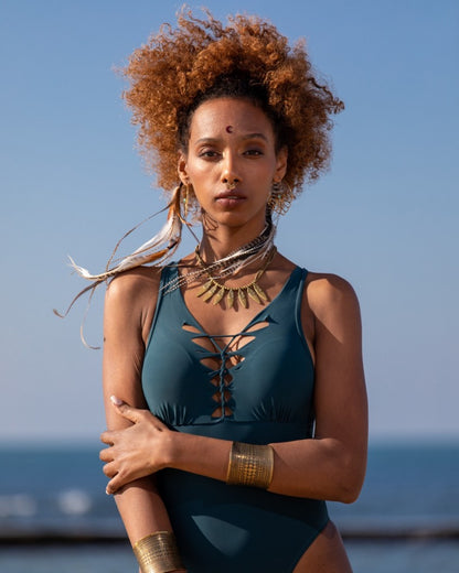 KEREN Plus Teal One Piece Swimsuit