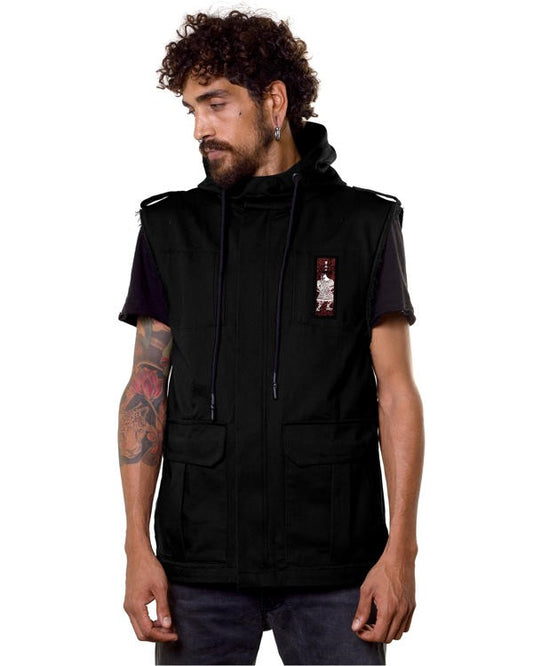 SHINANGA Denim Vest In Black