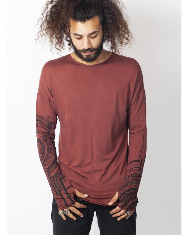 YOSHINORI Long Sleeve Shirt In Eggplant