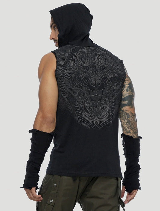 TIGER Sleeveless Tee In Black