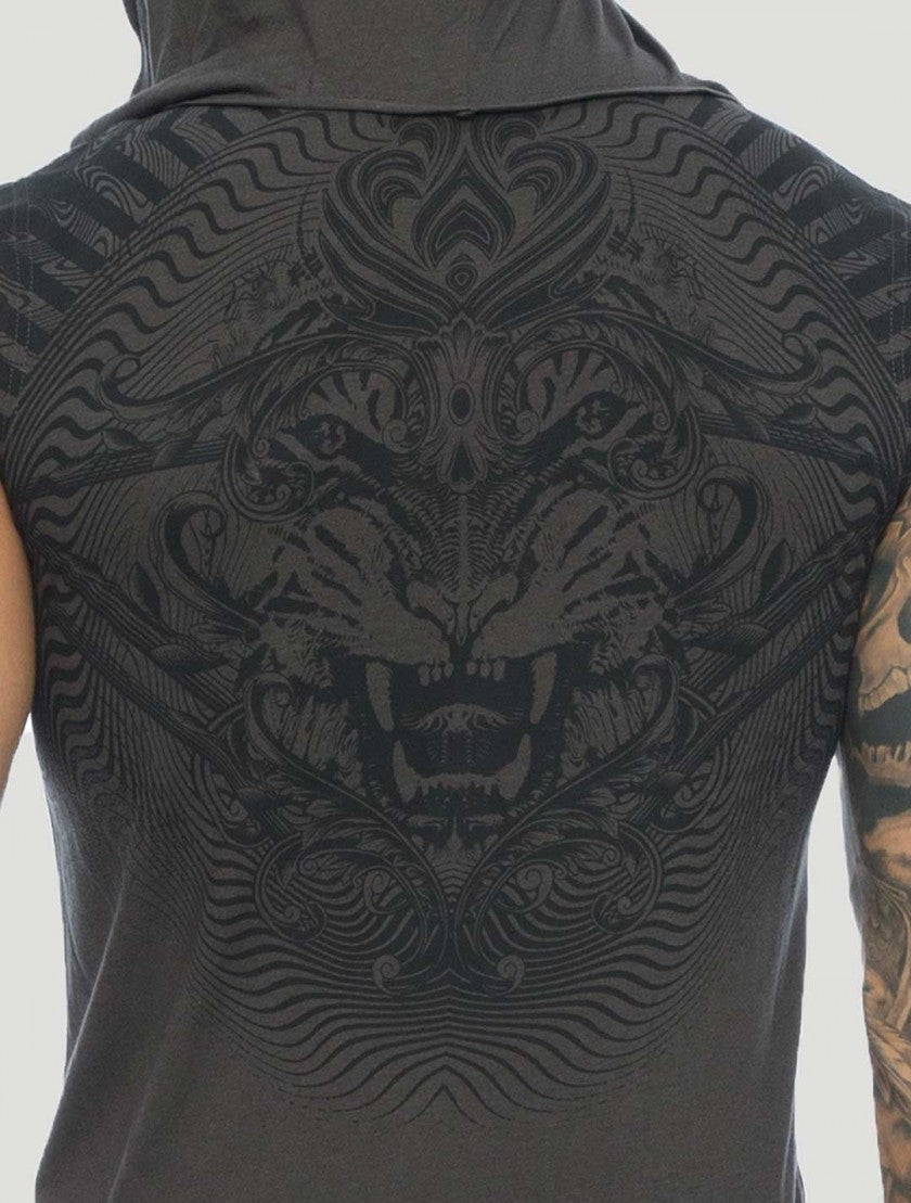 TIGER Sleeveless Tee In Olive Noir