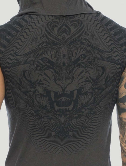 TIGER Sleeveless Tee In Olive Noir