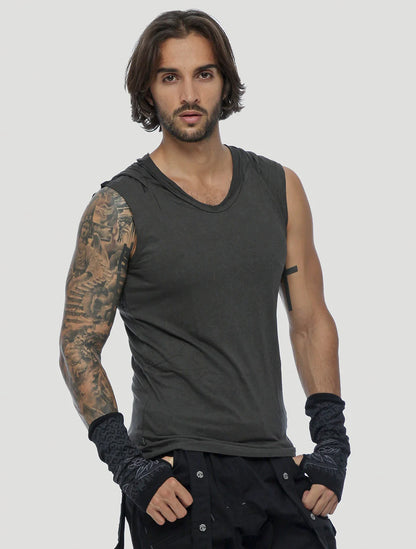 TIGER Sleeveless Tee In Olive Noir