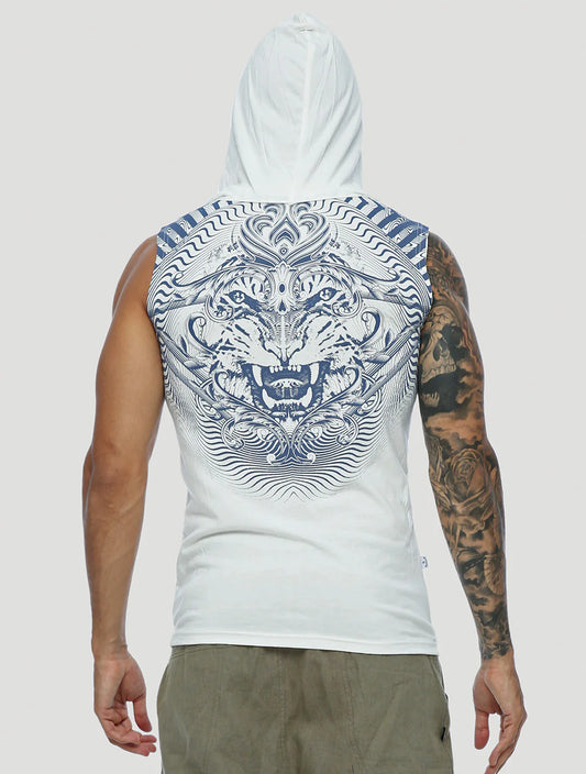 TIGER Sleeveless Tee In White