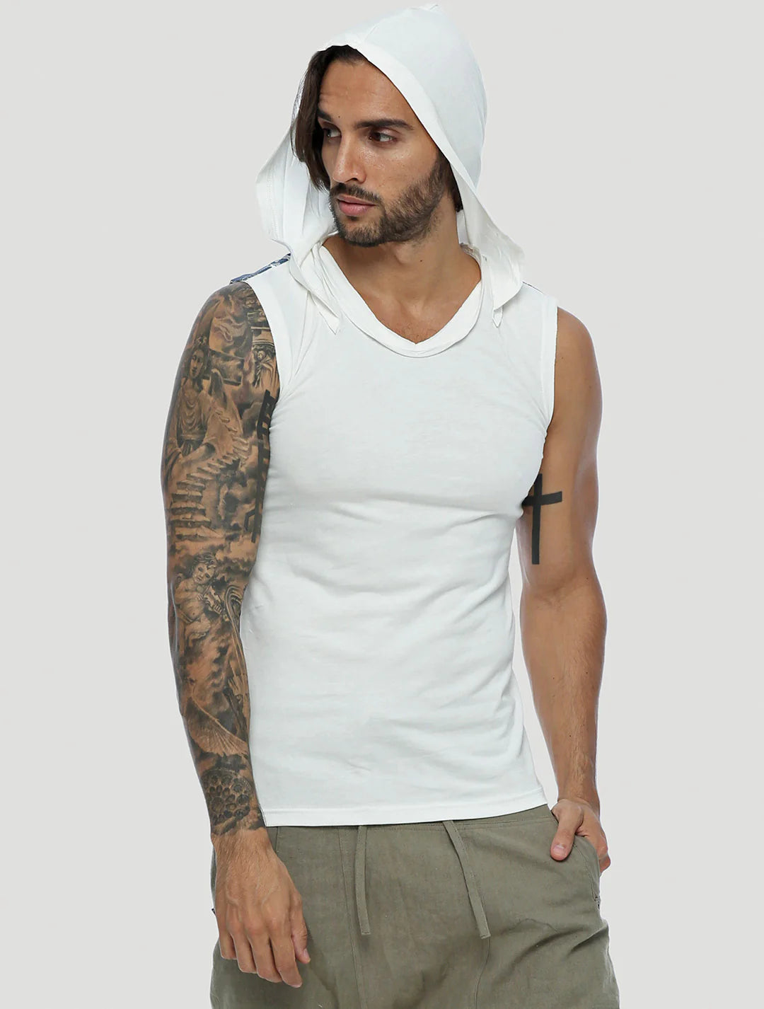 TIGER Sleeveless Tee In White