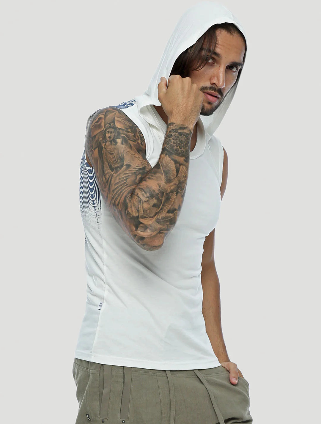 TIGER Sleeveless Tee In White