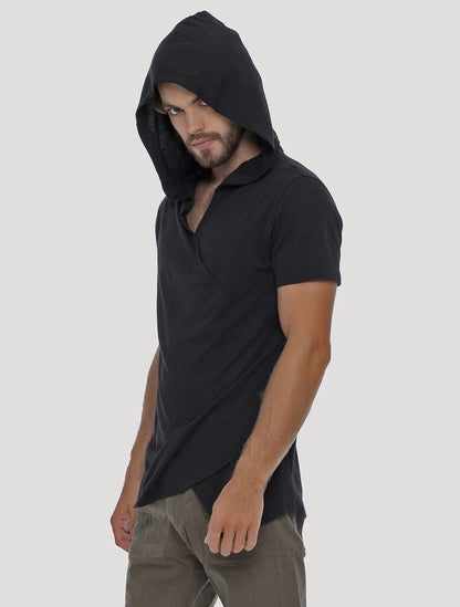 VIPA Hooded T-Shirt In Black