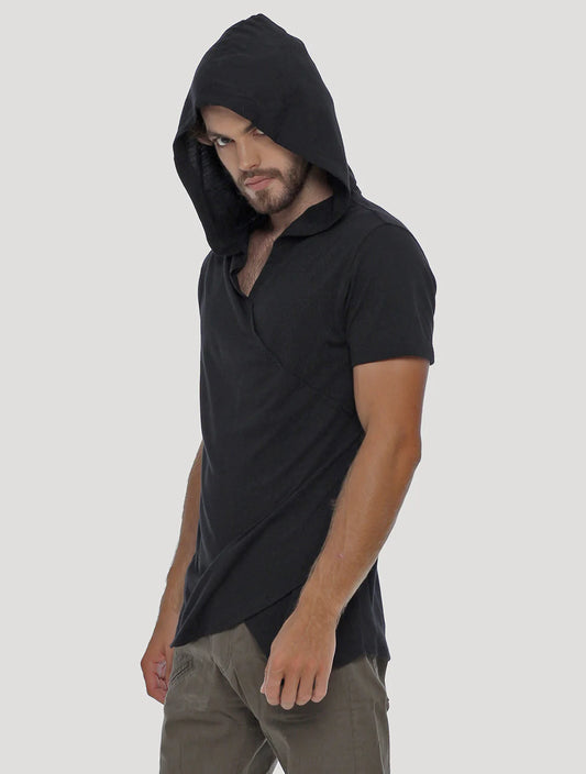 VIPA Hooded T-Shirt In Black