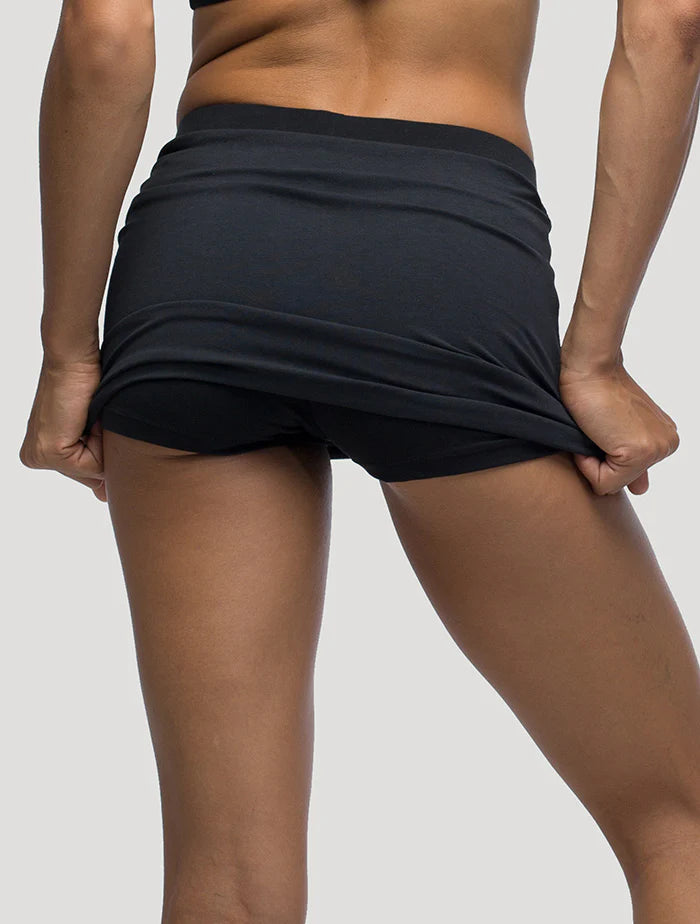 SKIRTED Mini Shorts In Charcoal/Black