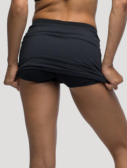 SKIRTED Mini Shorts In Charcoal/Black