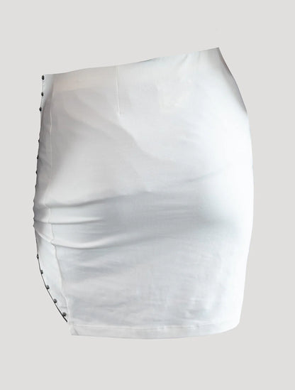 ZIP Mini Skirt In Off-White
