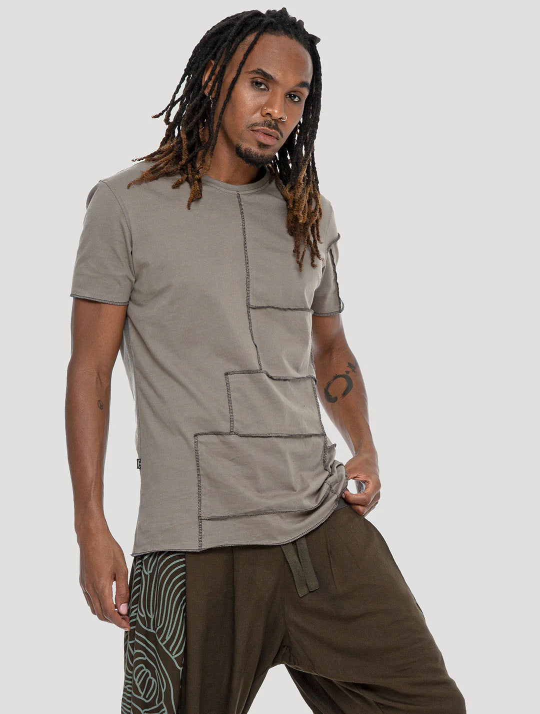 PATCHWORK T-Shirt In Cement