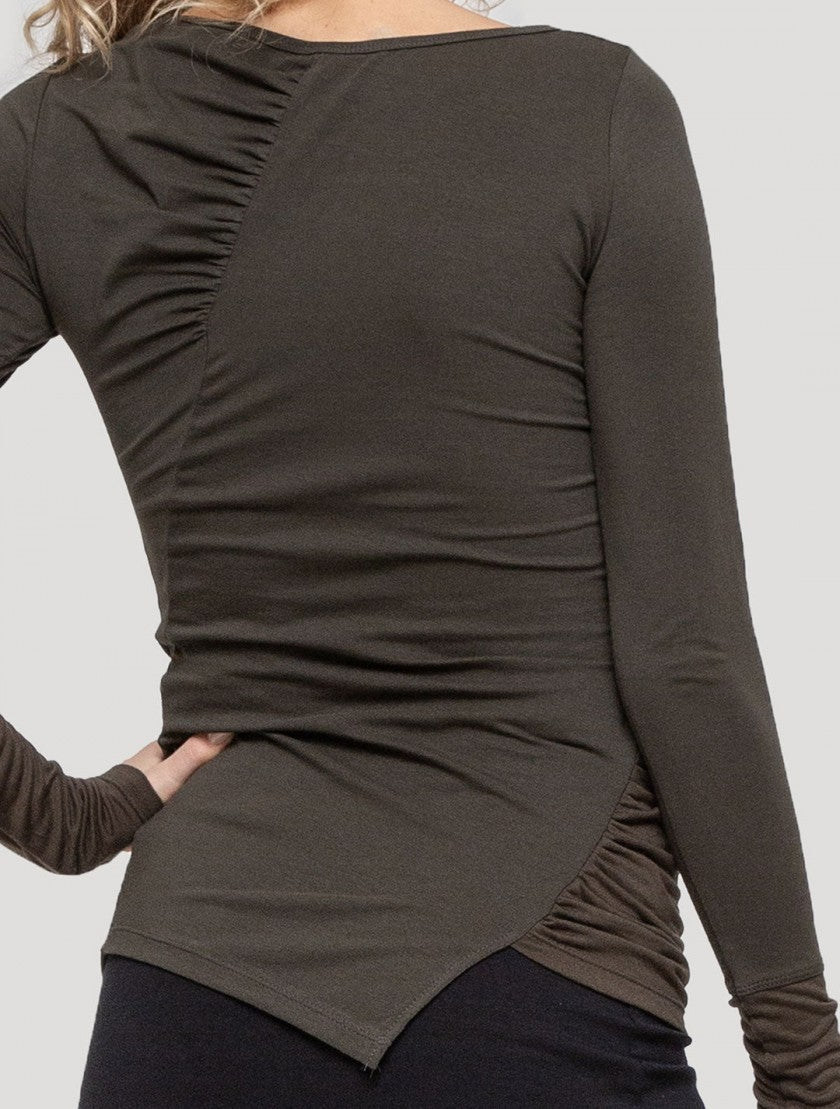 KIRTAN Long Sleeves Top In Olive