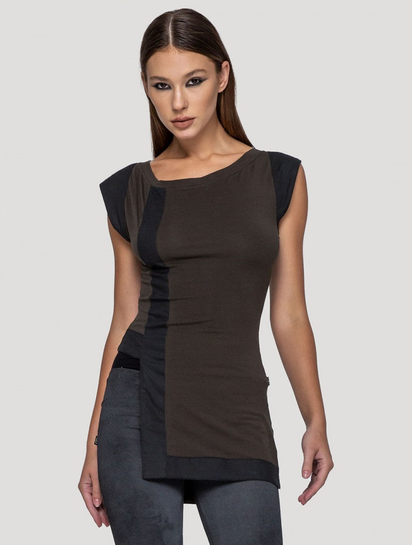 VENUS Sleeveless Tunic In Steel