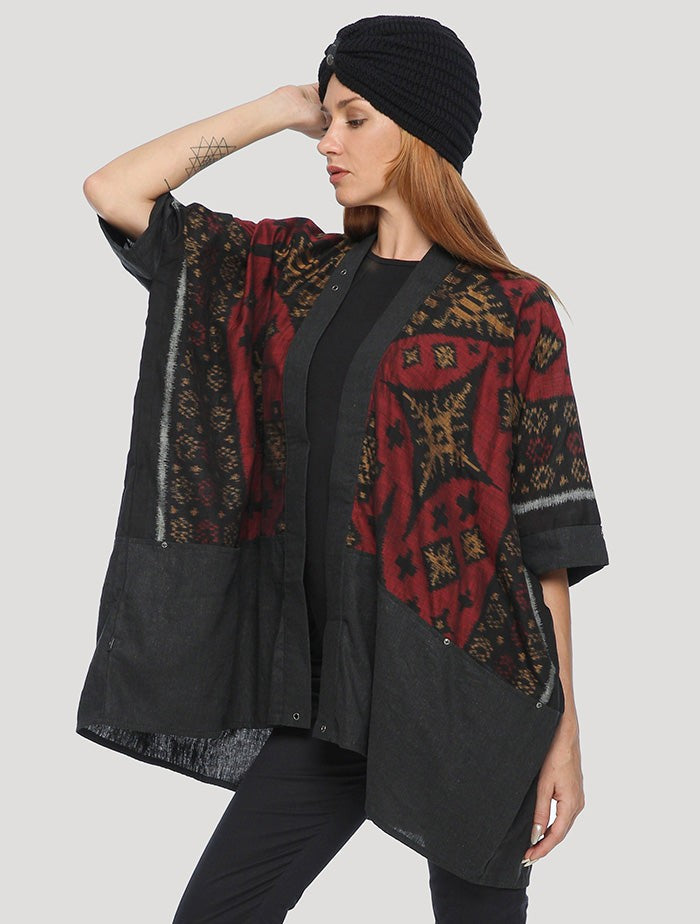 UNISEX KIMONO KAFTAN In Red