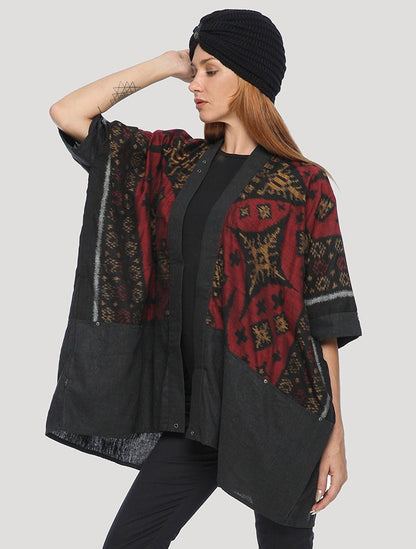 UNISEX KIMONO KAFTAN In Red