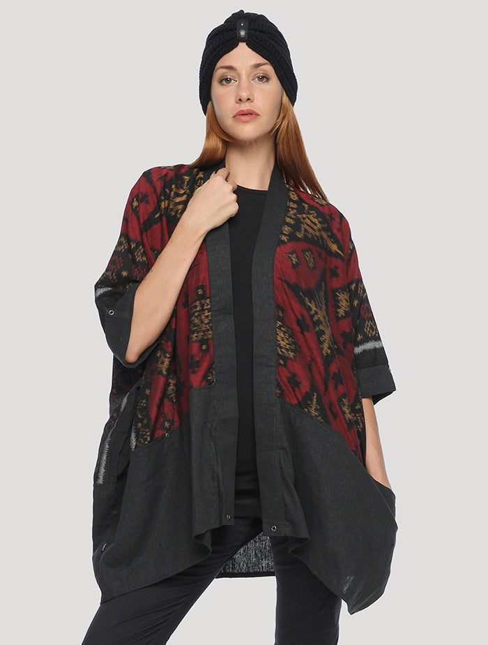 UNISEX KIMONO KAFTAN In Red