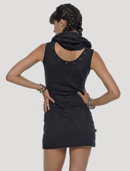 GREGA Sleeveless Mini Dress In Black