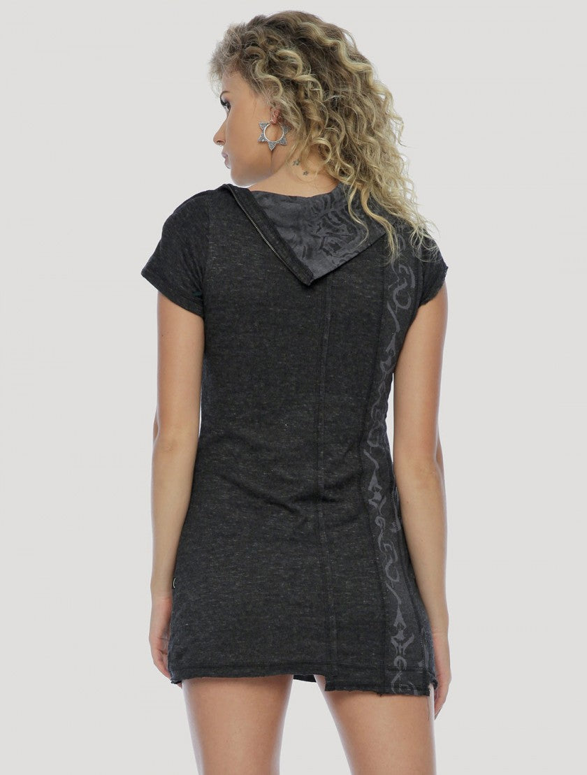 BEET Short Sleeves Mini Dress In Black
