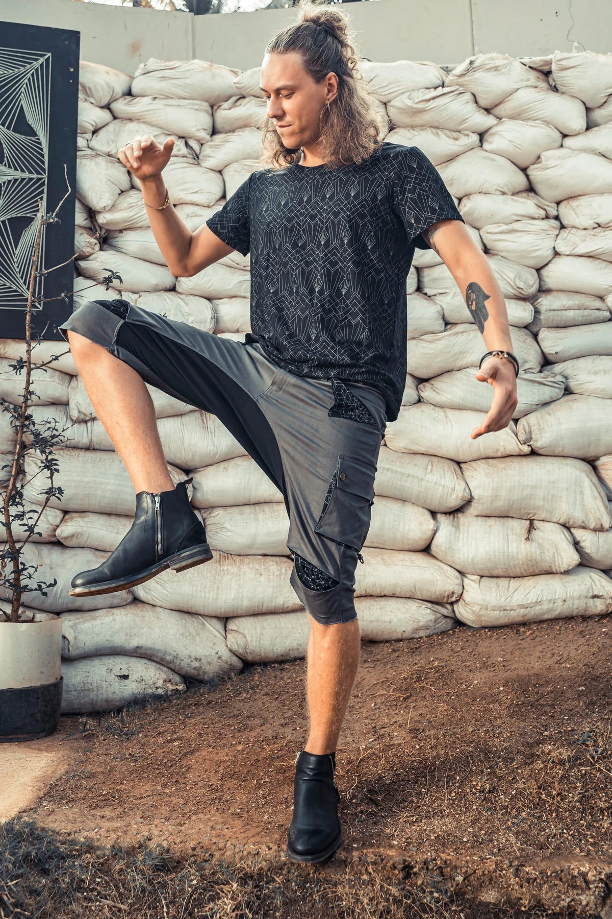 3/4 TAZER Pants In Dark Grey