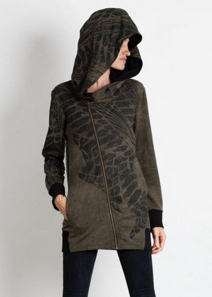 XTEX ZIP Hood Sweat In Olive