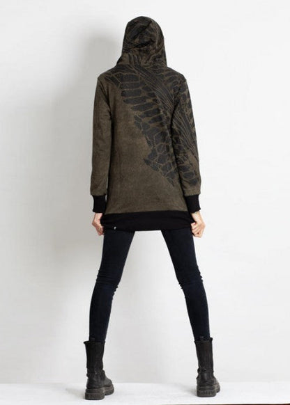 XTEX ZIP Hood Sweat In Olive