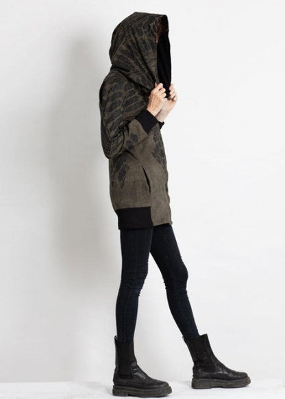 XTEX ZIP Hood Sweat In Olive