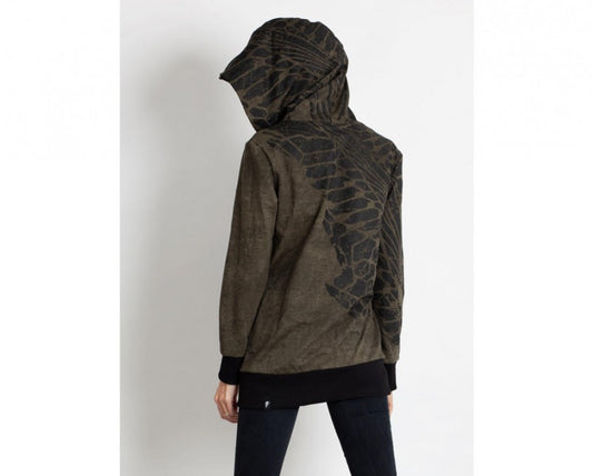 XTEX ZIP Hood Sweat In Olive