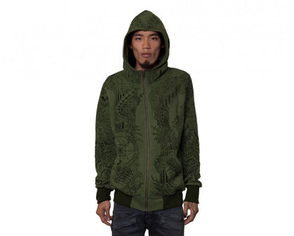 PERSEPHONE Hooded Jacket In Light Olive