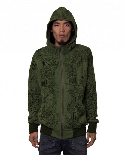 PERSEPHONE Hooded Jacket In Light Olive
