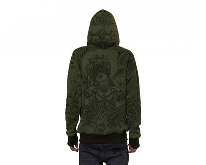 PERSEPHONE Hooded Jacket In Light Olive