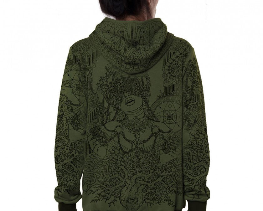 PERSEPHONE Hooded Jacket In Light Olive