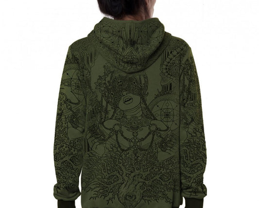 PERSEPHONE Hooded Jacket In Light Olive