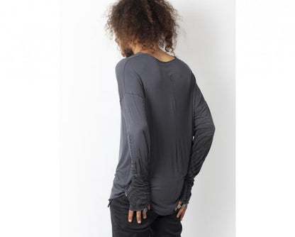 YOSHINORI Long Sleeve Shirt In Grey