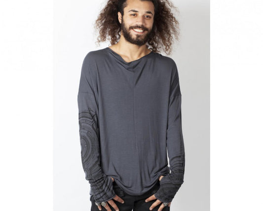 YOSHINORI Long Sleeve Shirt In Grey