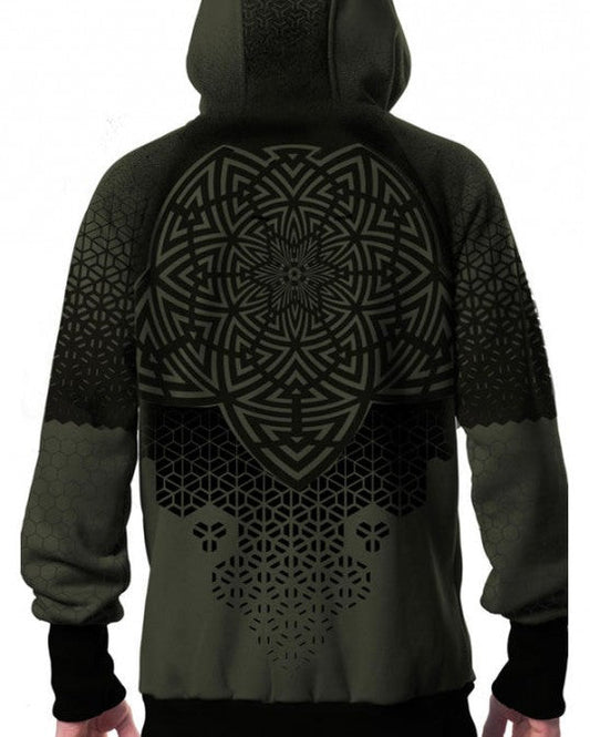 MARK Zipped Hooded Jacket In Olive