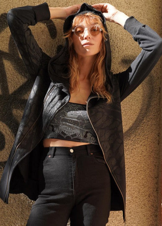 XTEX ZIP Hood Sweat In Black