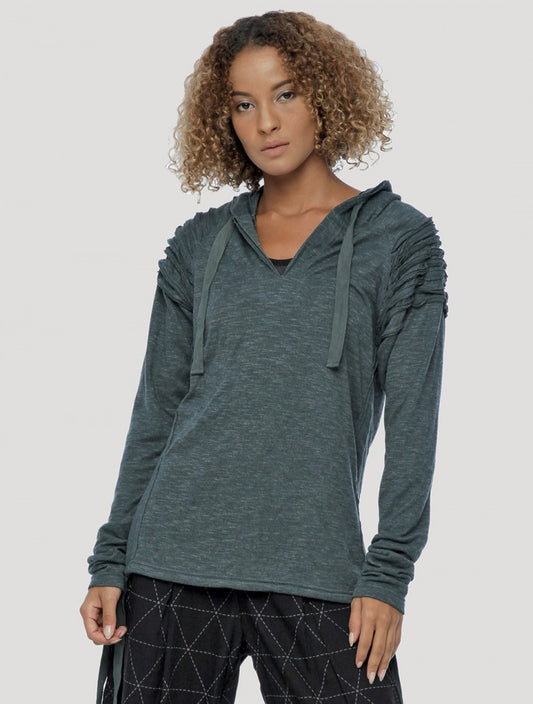 KUBA Hood Sweater In Teal