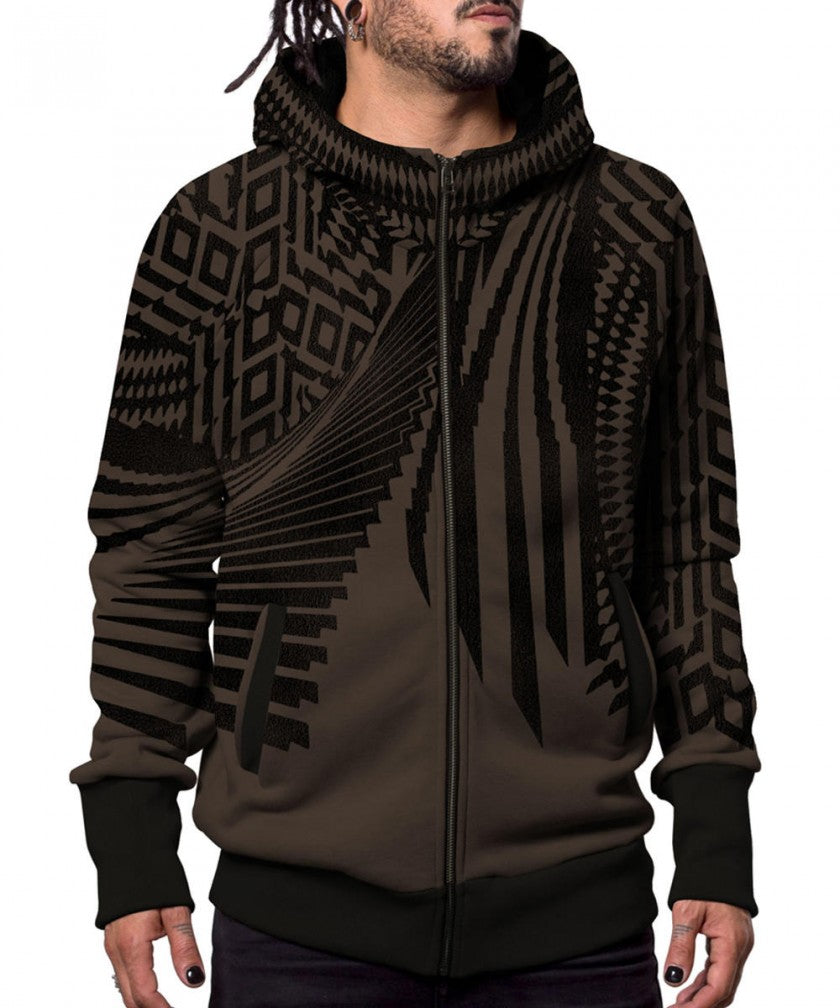 ATAR Zipped Hood In Brown