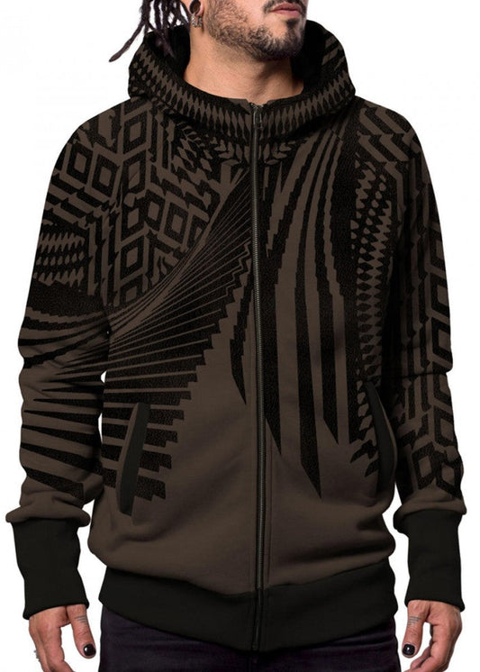 ATAR Zipped Hood In Brown